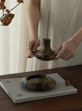 大理石线香c香插家用室内复古中式禅意高级感创意熏香香炉底座托