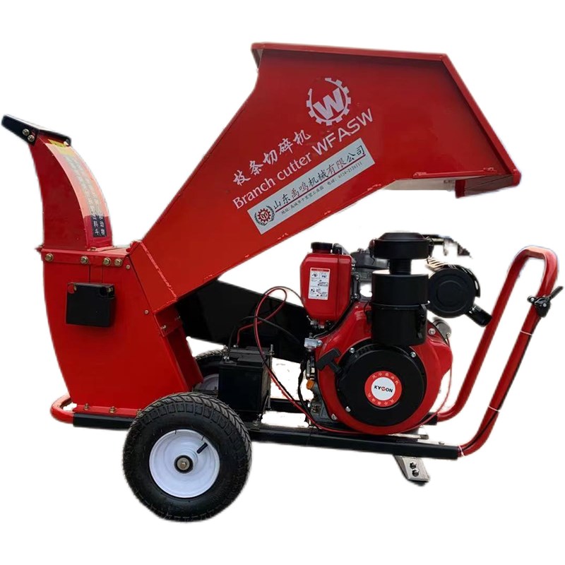 碎木机 可移动式小型柴q油发动机树枝玉米秸秆粉碎机 家用碎枝机