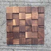 自粘胶实木马赛克装 饰墙现代新中式 简约轻奢马赛克餐厅原木背景墙