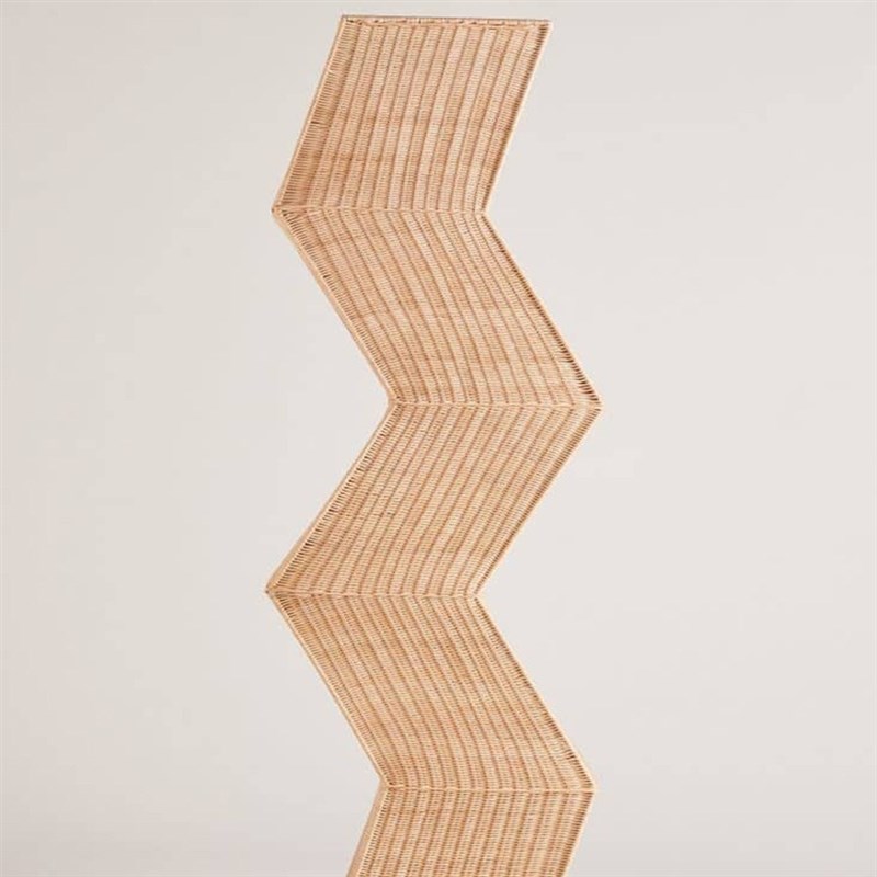 北欧风落地灯客厅沙发旁民宿卧室床头几何造型Q手工藤编装饰落地