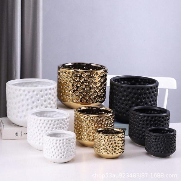 轻奢现代简约北欧金色陶瓷花盆多肉花家居客厅电视柜花器摆件创意,商业/办公家具,办公茶水柜,淘宝优惠券,粉丝福利购,淘宝优惠卷