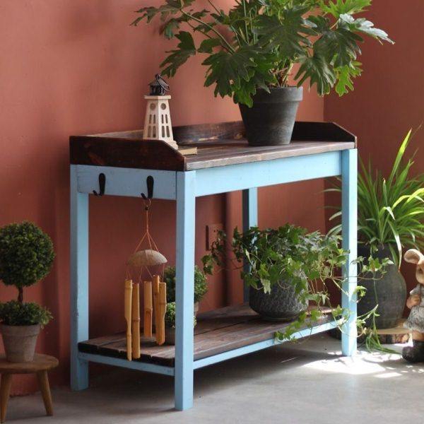 阳台花园实木桌子庭院操作台防腐木户外装饰杂货置物架花架工具桌,家居饰品,户外/庭院摆件,淘宝优惠券,粉丝福利购,淘宝优惠卷