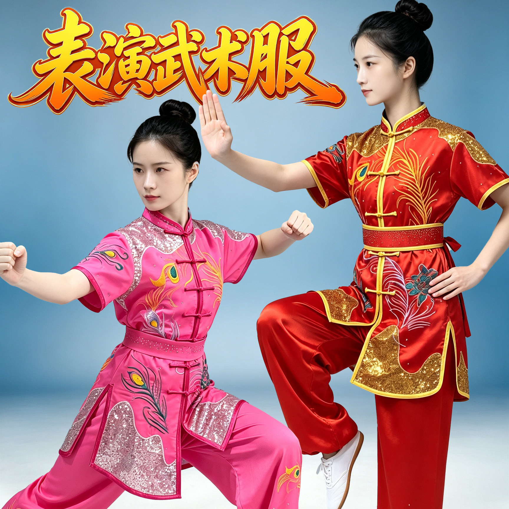 武极堂 武术服表演服比赛专用服装女儿童竞赛服练功演出服套装男