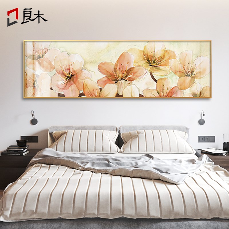 卧室床头装饰画现代简约客厅沙发背景墙挂画麋鹿温馨X房间轻奢壁图片