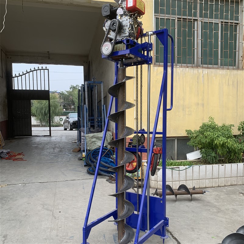 山地光伏灌桩钻孔机m栽电杆打洞机地基加固钻眼机柴油拧地螺旋钻