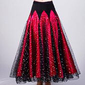 交谊舞蹈半身亮片长裙 练习长裙 摩登大摆裙 华尔兹国标舞