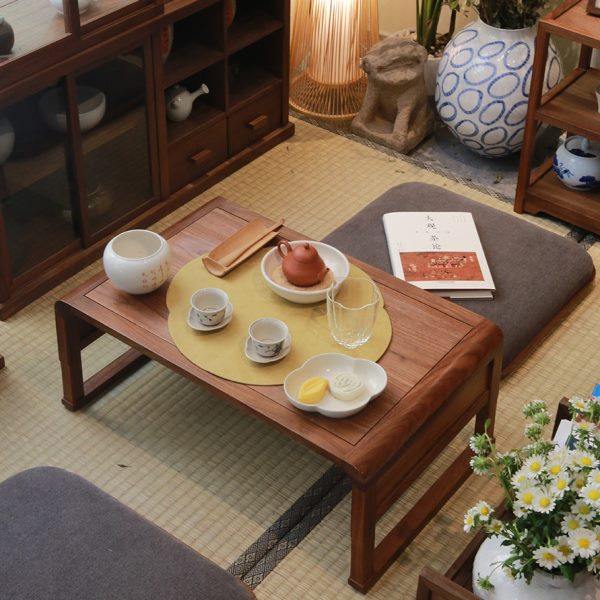 实木炕桌新中式黑胡桃木日式榻榻米茶室家具茶桌禅意飘窗阳台茶台,家居饰品,壁饰,淘宝优惠券,粉丝福利购,淘宝优惠卷