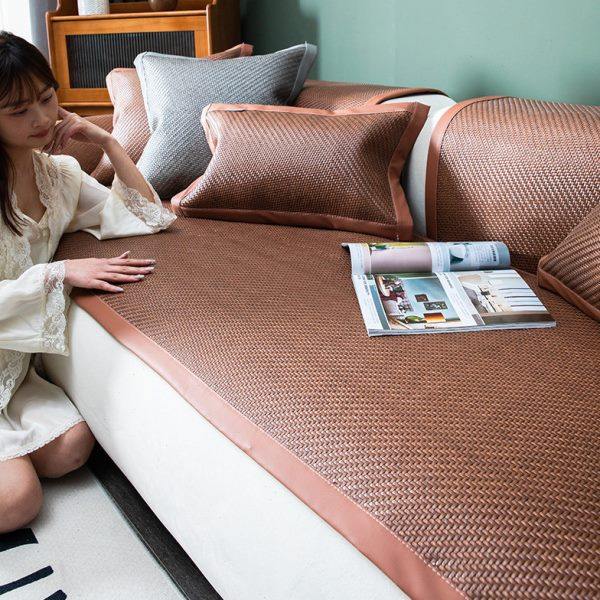藤席沙发垫夏季冷感皮沙发套罩2024新款凉席坐垫夏天款防滑盖布巾,居家布艺,沙发垫,淘宝优惠券,粉丝福利购,淘宝优惠卷