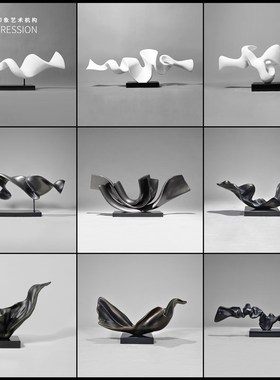 酒店艺术品玻璃钢雕塑q定制样板房间别墅现代简约抽象摆件家居饰