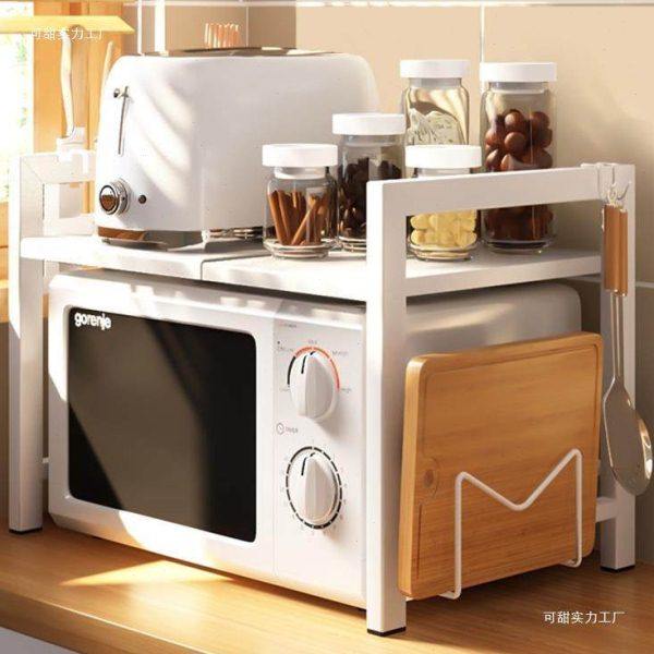 可伸缩厨房微波炉置物架烤箱架子家用台面桌面双层电饭锅收纳支架,厨房/烹饪用具,微波炉置物架,淘宝优惠券,粉丝福利购,淘宝优惠卷