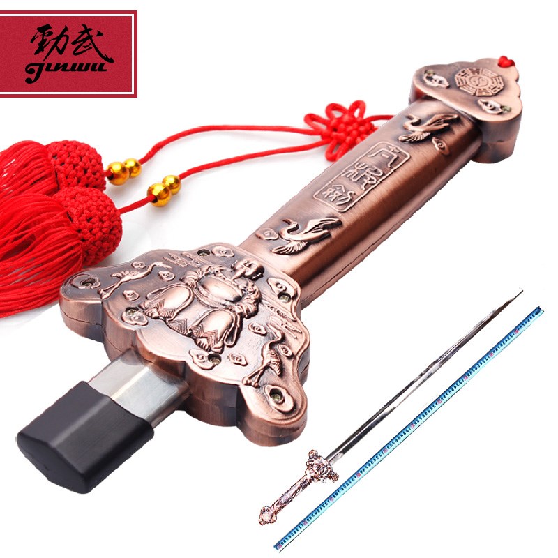 伸缩剑健a身配剑男折叠剑舞蹈硬剑女士表演武术剑不锈钢太极剑劲