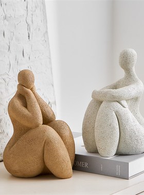 创意抽象b人物雕塑艺术摆件客厅玄关电视柜酒柜人像造型家居装饰