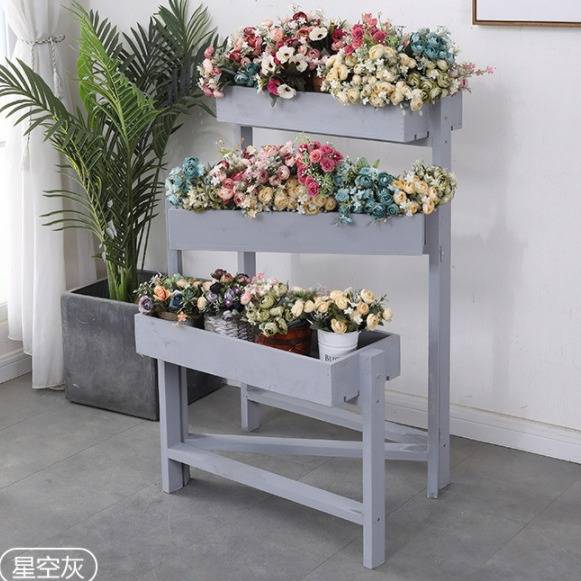 美式乡村网红款轻奢复古折叠花架子阳台客厅多层落地式创意置物架