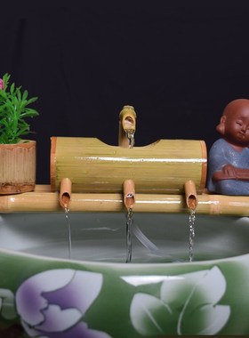 鱼缸过滤器上置水循环流水器瓷缸A石槽圆形瓦缸养鱼增氧小型过滤