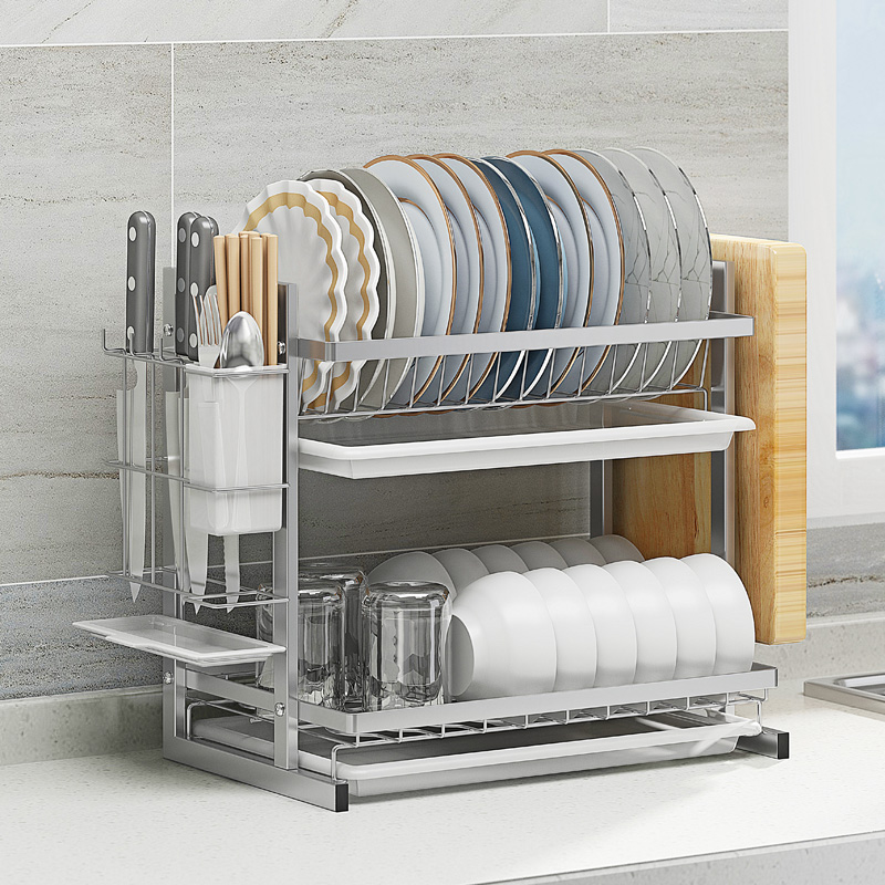 304不锈钢碗架沥水架碗碟架厨房晾放碗J盘沥碗柜台面沥水篮置物架