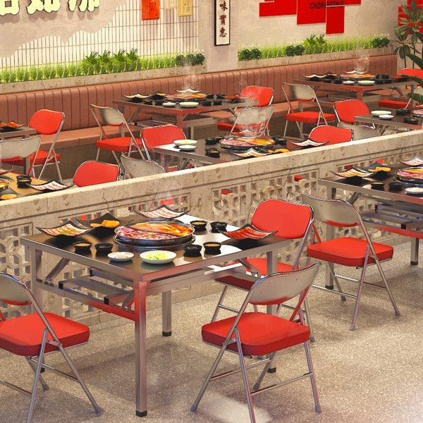 不锈钢折叠桌商用火锅桌卡式炉户外便携式摆摊桌家用餐桌烤肉桌子,住宅家具,不锈钢/PVC餐桌,淘宝优惠券,粉丝福利购,淘宝优惠卷