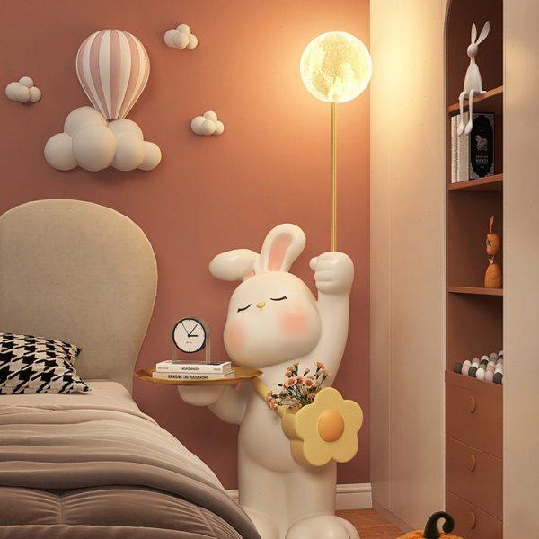 大型兔子落地摆件客厅电视柜沙发旁边几可爱奶油风卧室床头落地灯,家居饰品,落地摆件,淘宝优惠券,粉丝福利购,淘宝优惠卷