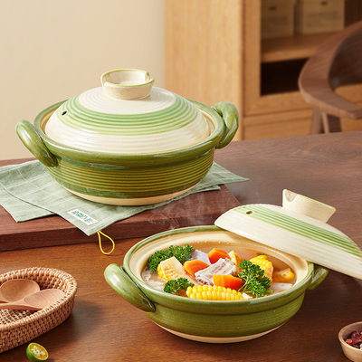 日式砂锅煲家用耐高温干烧不裂煲汤煲仔饭燃气煤气灶专用陶瓷沙锅