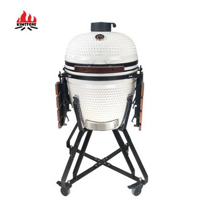 现货BBQ Grill陶瓷烧烤炉21寸整鸡烧烤架炭火烤肉烟熏炉Kamado
