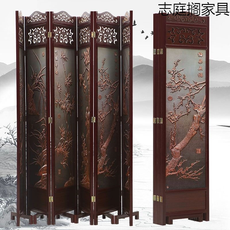 屏风隔断客厅仿古玄关卧室简约现代移动酒店实木中式可折叠屏风墙