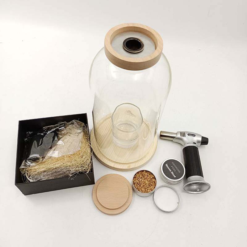 木质鸡尾酒烟熏器套装烟熏罩滤网酒吧调酒烟熏工具 厨房酒吧鸡尾