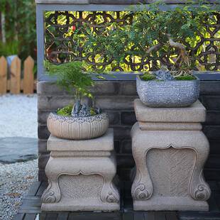 户外花园庭院摆件人造石墩凳子别墅阳台门口布置小花盆装饰品底座
