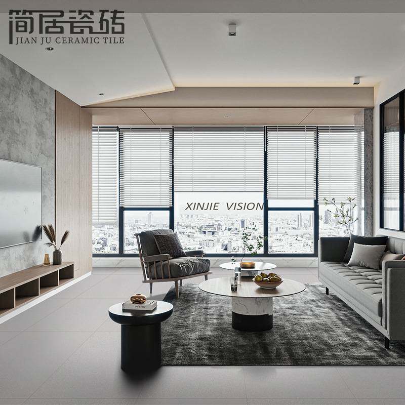 黑灰色通体砖瓷砖 别墅客厅餐厅卧室纯色防滑地砖墙砖深色450*900