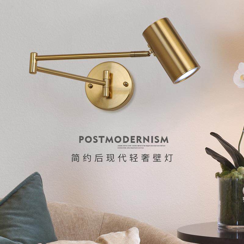 现代简约双节摇臂壁灯卧室床头书房LED调节壁灯走廊灯具可伸展