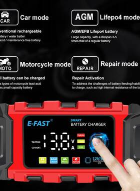 E-FAST Lead Iron  LiFePo4 Battery Charger 12V Automotive Bat