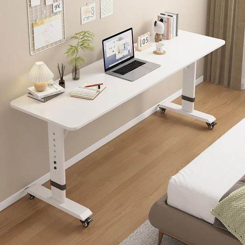 Y*实木长条桌跨床桌可移动书桌电脑桌家用床上桌懒人升降卧室床头