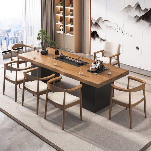 实木功夫茶桌中式乌金石茶盘一体带柜简约客厅办公室泡茶桌椅组合,住宅家具,家用茶台/茶桌,淘宝优惠券,粉丝福利购,淘宝优惠卷