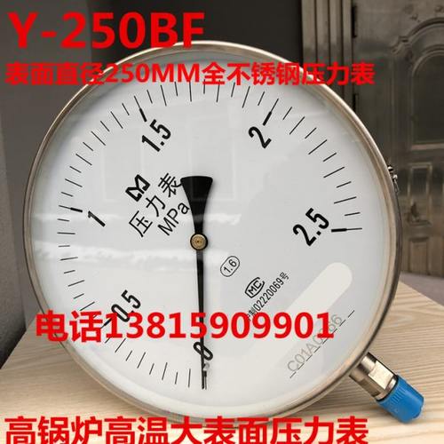 蒸汽锅炉用耐高温不锈钢压力表Y-250BF y200bf YN250BF耐震耐腐蚀