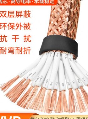 RVVP屏蔽线12 14 16 20 24 30 40多芯0.5 0.75平方信号控制电缆线