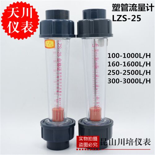 上海天川LZS-25PVC管道水流量计插管接口1000,1600,2500,3000L/H