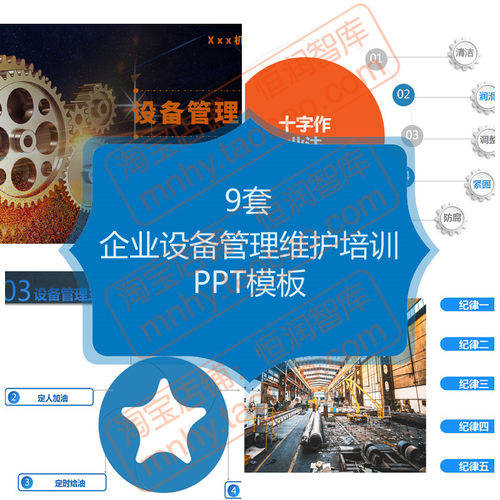 企业设备管理与维护培训PPT模板公司设备维修理机械保养安全知识