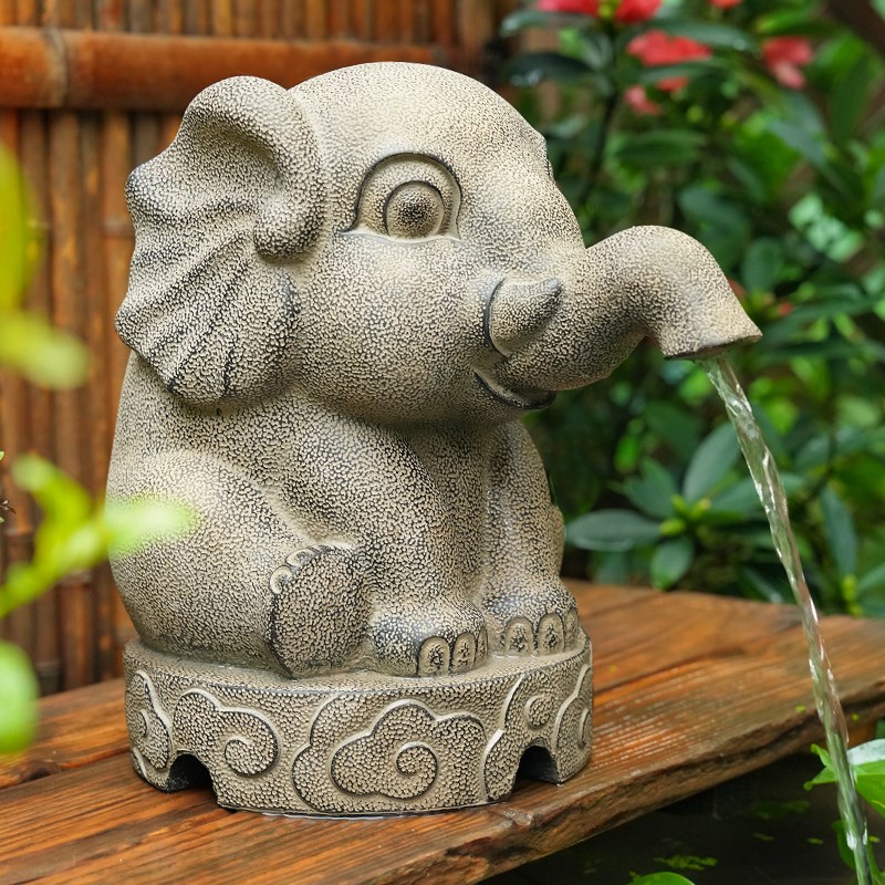 吸水兽流水摆件室内户外鱼池循环水鱼缸上吐N水摆件造景喷水出水