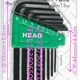 标准长黑色平头 8PC 1.5 6mm 人头牌HEAD 内六角匙板手