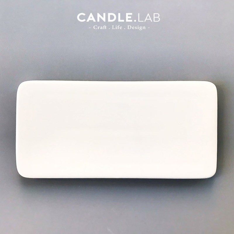 CANDLE.LjAB  白色长方平盘瓷盘调色盘蜡烛制作工具试色盘N1