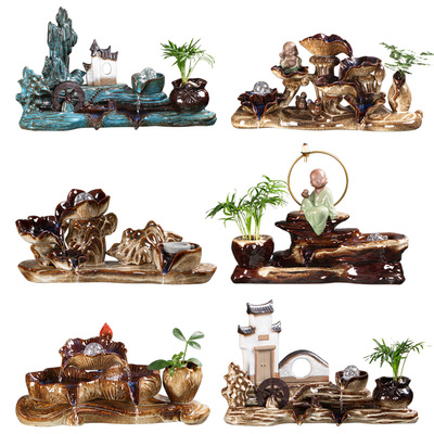 鱼缸循环水缸造景摆件流水生财客厅办公室鱼盆招财过滤器喷泉配件