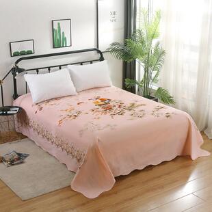 上海民光品牌一米八的床单单件纯棉100全棉带花边老式老粗布被单