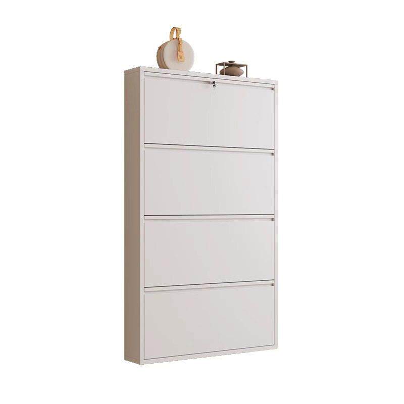 15cm带锁超薄鞋柜钢制翻斗入户楼道密码锁门口防盗家用极窄玄关柜