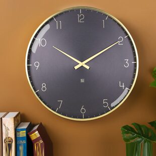 20英寸大尺寸金属挂钟客厅大气轻奢金色时钟时尚挂墙静音数字钟表