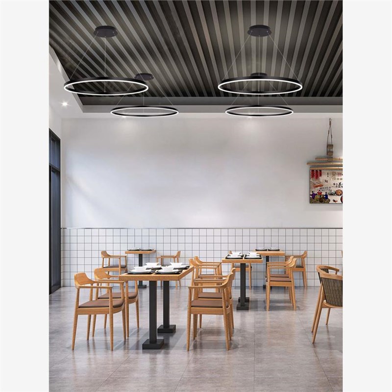 售楼部环形圈圈商用圆r形吊灯工业风饭店包间房办公室中山灯具