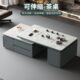 简约伸缩功夫茶几客厅抽拉式 岩板茶桌多功能可移动泡茶台烧水一体