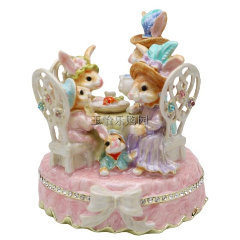 锡金属工艺d品欧式兔子茶话会摆件家居饰品柜台桌摆设精品生日礼