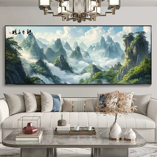 江山如此多娇客厅沙发背景墙挂画现代简约山水风景挂画靠山图壁画