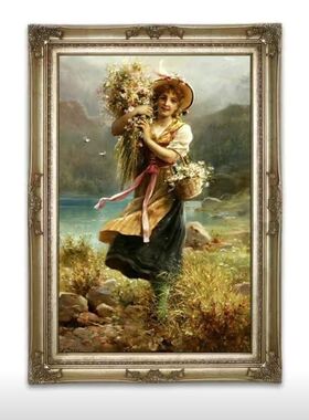 纯手绘油画欧式古典人物客厅玄关卧室挂画装饰画