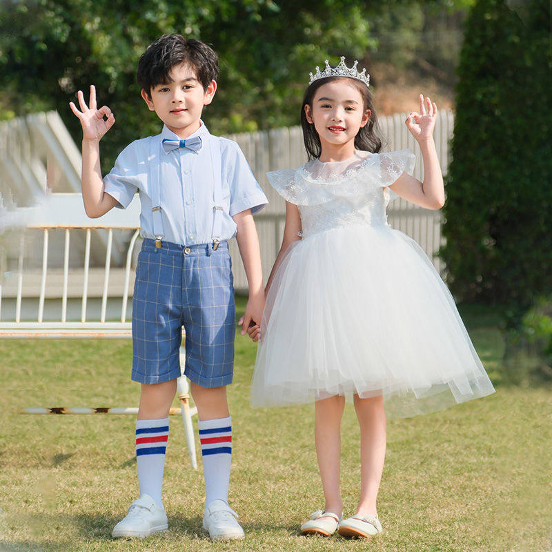 六一儿童合唱演出服幼儿园表演服纱裙舞蹈服小学生夏季毕业照班服