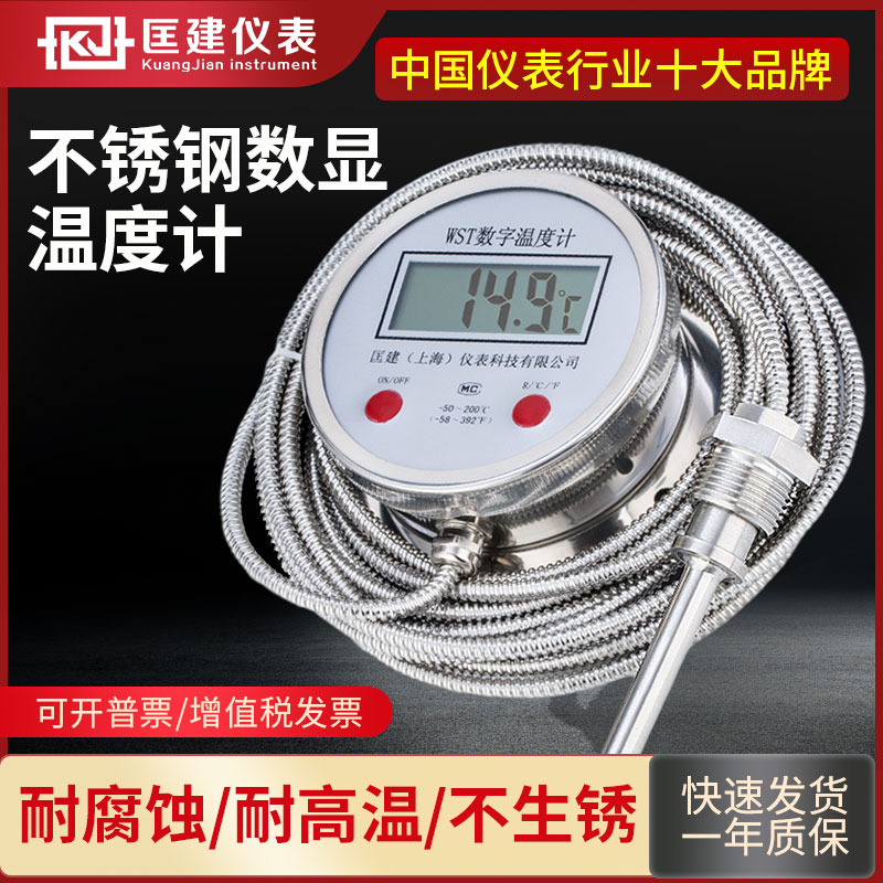 数显数字温度计 DTM491高精度数字温度计带探头 不锈钢工业温度表