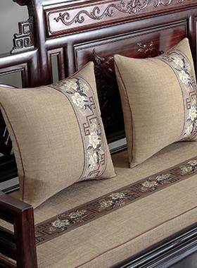 红木沙垫发坐垫防中式客厅实木家具椅LEU子垫滑罗汉床海绵套座罩